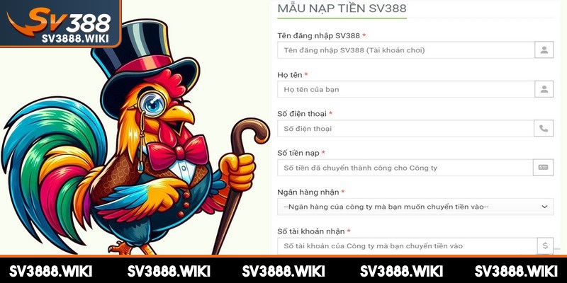 Nạp tiền SV388 trực tuyến được đánh giá là đơn giản, tiện lợi